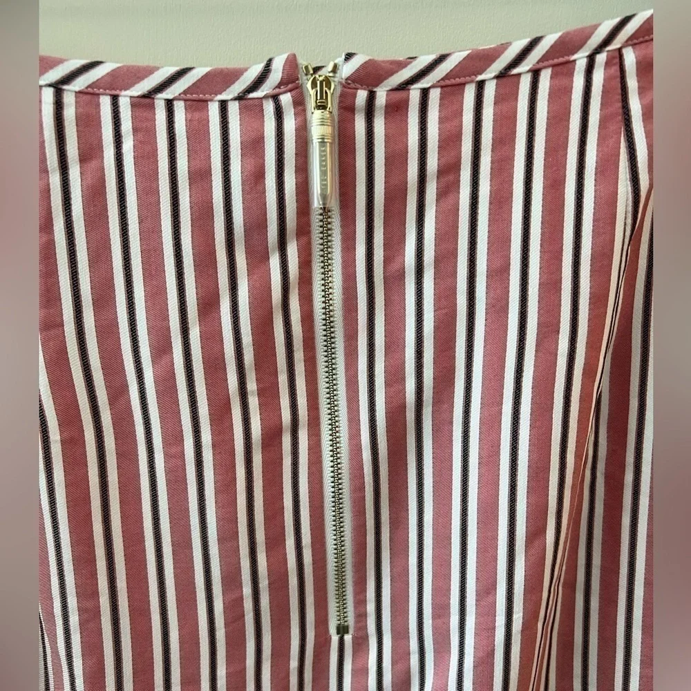 Ted Baker Corn Layered Striped Ruffle Hem Midi Pencil Skirt NWT